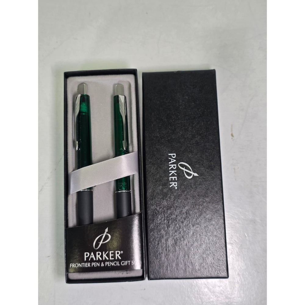 Vintage Parker‎ 21 Black Fountain Pen And Pencil Set In Box